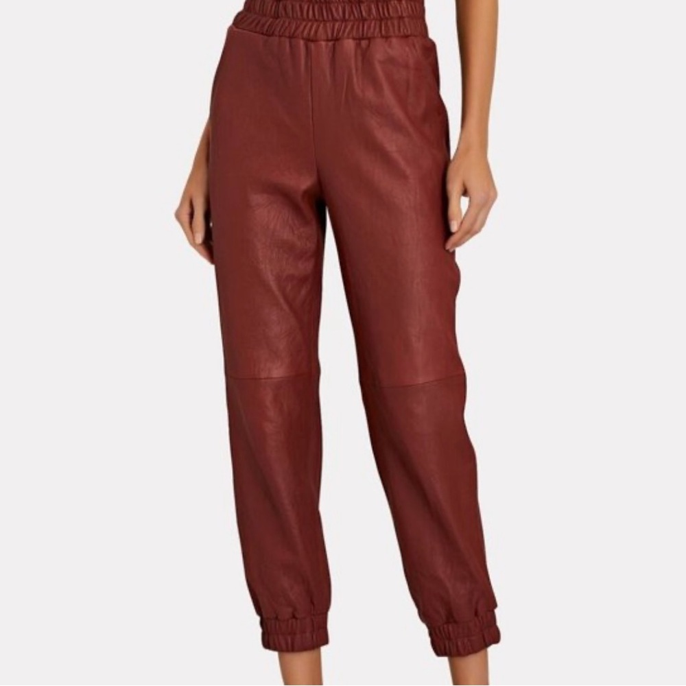 Veronica Beard Wasia 100% Lamb Leather Joggers ($900 retail)